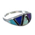Multicolor Inlay And Sterling Silver Ring Size 5-3/4 MX60161
